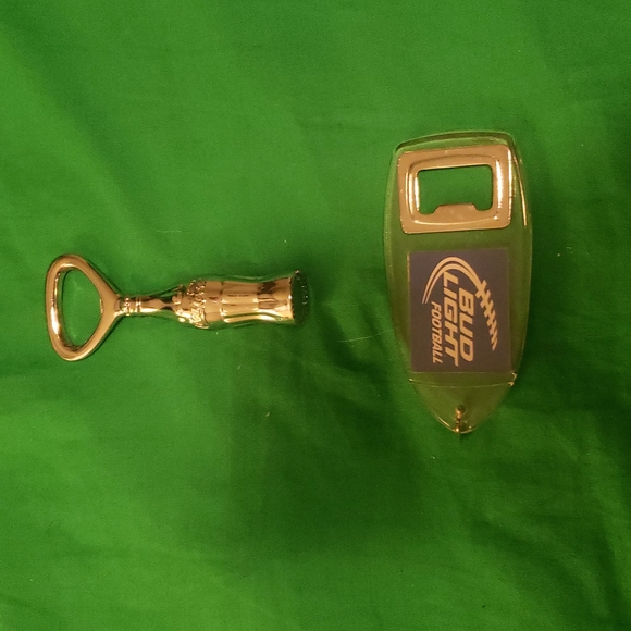 Coca-Cola and Bud Light Football Metal Bottle Openers - Picture 2 of 5